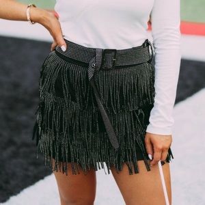 these three fringe skirt
